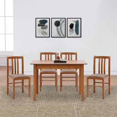 Dining set Bergen Megapap 5 pcs solid wood - MDF extendable table 120/150x68x77cm.
