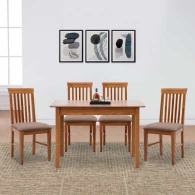 Dining set Bergen-Francis Megapap 5 pcs solid wood - MDF extendable table 120/150x68x77cm.