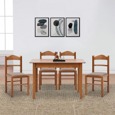 Dining set Bergen-Virginia Megapap 5 pcs solid wood - MDF extendable table 120/150x68x77cm.