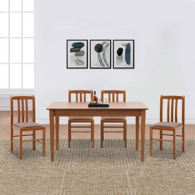 Dining set Adare Megapap 5 pcs solid wood - MDF extendable table 140/180x78x77cm.