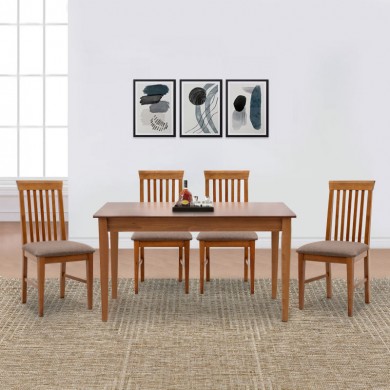 Dining set Adare-Francis Megapap 5 pcs solid wood - MDF extendable table 140/180x78x77cm.