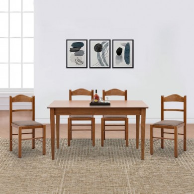 Dining set Adare-Virginia Megapap 5 pcs solid wood - MDF extendable table 140/180x78x77cm.
