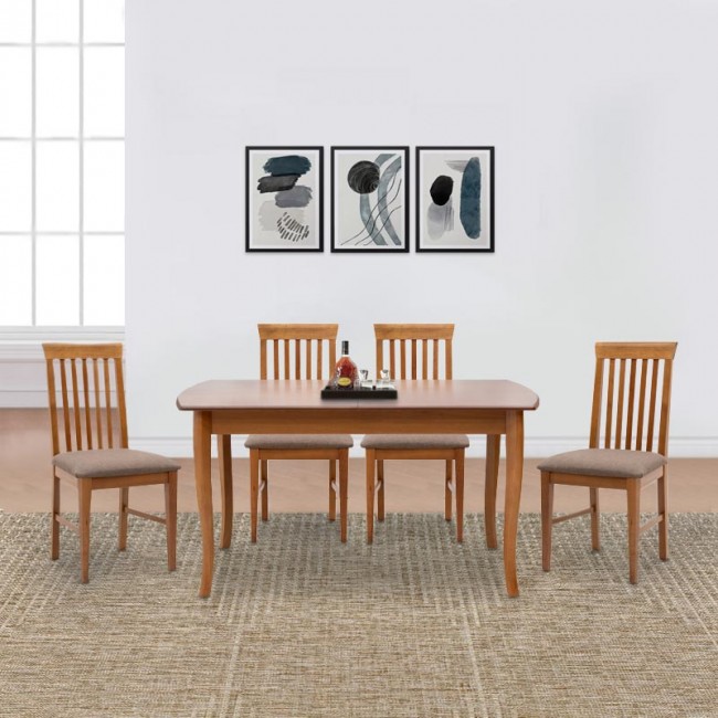 Dining set Belfast Megapap 5 pcs solid wood - MDF extendable table 150/200x89x78cm.