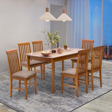 Dining set Belfast Megapap 7 pcs solid wood - MDF extendable table 150/200x89x78cm.