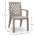 Garden dining set Callan Megapap 5pcs polypropylene table 120x70 - armchair in cappuccino color
