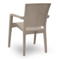 Garden dining set Callan Megapap 5pcs polypropylene table 140x70 - armchair recycled in cappuccino color