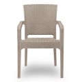 Garden dining set Callan Megapap 5pcs polypropylene table 140x70 - armchair recycled in cappuccino color