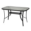 Σετ τραπεζαρία κήπου 5τμχ τραπέζι μεταλλικό μαύρο 120x70 - πολυθρόνα μεταλλική μαύρο textline μαύρο καφέ S_TAB-12070BL+CH-ZS6420BL-MBx4
