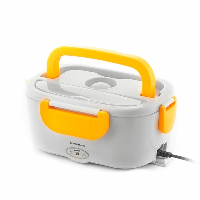 Ηλεκτρικό τάπερ - lunch box για το γραφείο και το αυτοκίνητο Innovagoods V0103782 χρώμα γκρι - πορτοκαλί 23,5x10,5x17εκ.