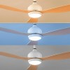 Ανεμιστήρας οροφής με LED και 3 πτερύγια Flaled InnovaGoods V0103873 Ø132 χρώμα λευκό - φυσικό 36W