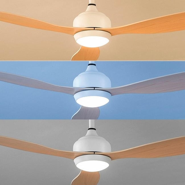 Ανεμιστήρας οροφής με LED και 3 πτερύγια Flaled InnovaGoods V0103873 Ø132 χρώμα λευκό - φυσικό 36W