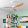 Ανεμιστήρας οροφής με LED και 3 πτερύγια Flaled InnovaGoods V0103873 Ø132 χρώμα λευκό - φυσικό 36W