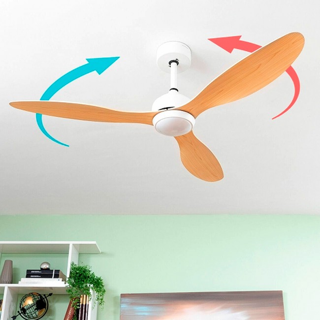 Ανεμιστήρας οροφής με LED και 3 πτερύγια Flaled InnovaGoods V0103873 Ø132 χρώμα λευκό - φυσικό 36W