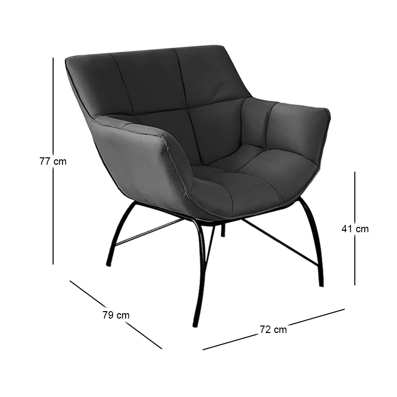 ADAMS Armchair Anthracite Fabric