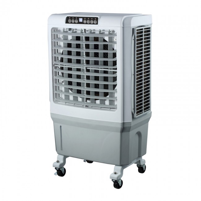 Air Cooler HU-2009 Human 45L 180W 5000m3/h με τηλεχειριστήριο χρώμα λευκό - γκρι 63x42x108εκ.