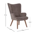 ALMA Armchair Walnut/Velure Brown (K/D)