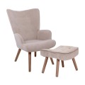 ALMA Set Armchair & Stool Walnut/Velure Light Brown (K/D)