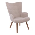ALMA Set Armchair & Stool Walnut/Velure Light Brown (K/D)