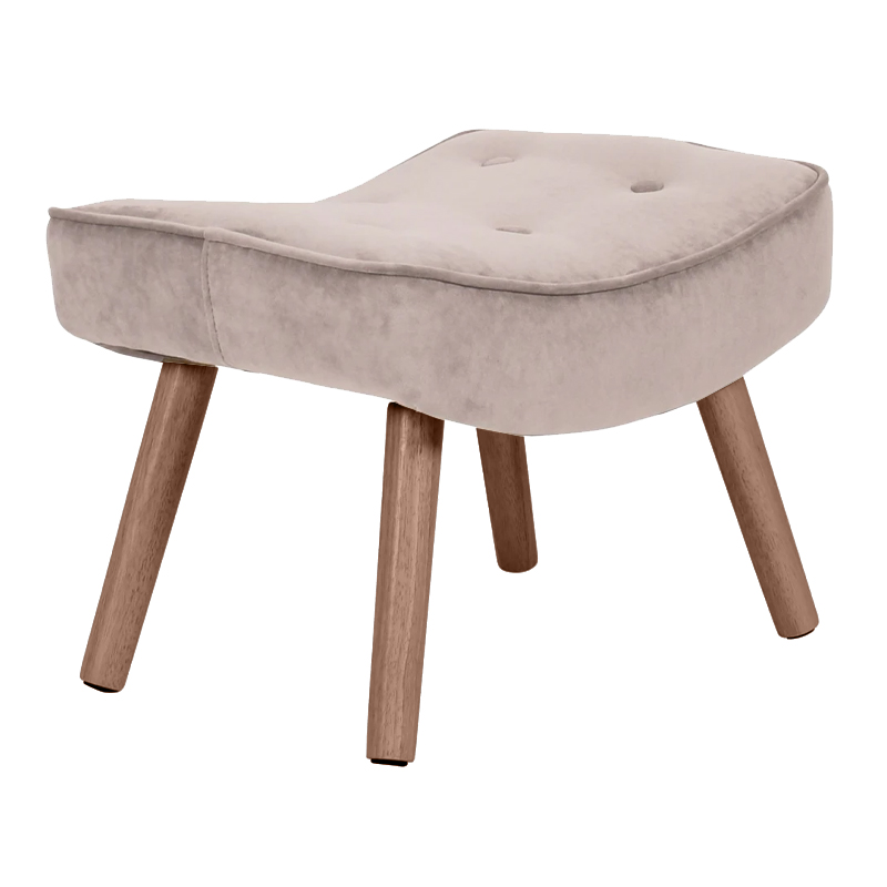 ALMA Set Armchair & Stool Walnut/Velure Light Brown (K/D)
