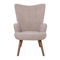 ALMA Set Armchair & Stool Walnut/Velure Light Brown (K/D)