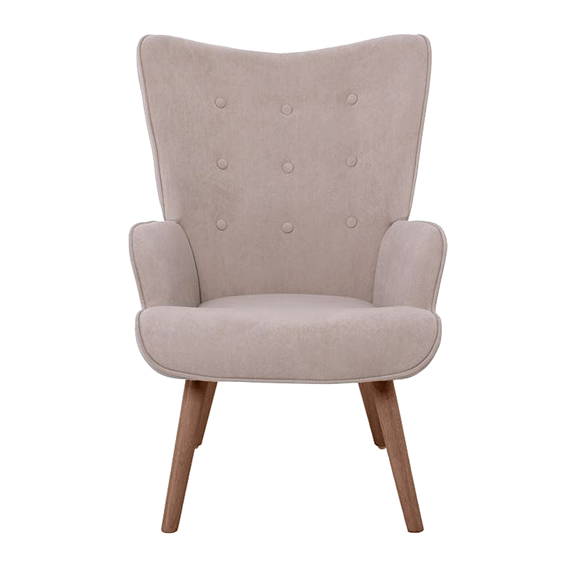 ALMA Set Armchair & Stool Walnut/Velure Light Brown (K/D)