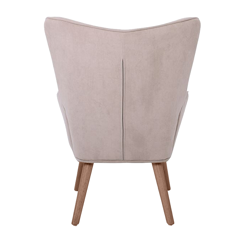 ALMA Set Armchair & Stool Walnut/Velure Light Brown (K/D)