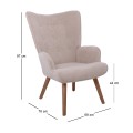 ALMA Set Armchair & Stool Walnut/Velure Light Brown (K/D)