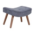 ALMA Set Armchair & Stool Walnut/Light Blue Velure (K/D)