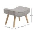 ALMA Stool Natural / Teddy Light Grey Fabric (K/D)
