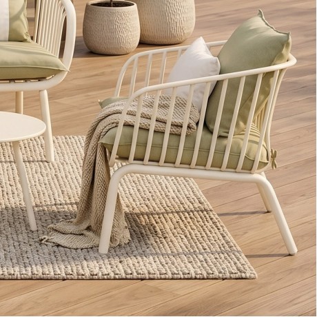 ASTRID Set (5pcs) PP-Metal Cream/Cushions Sandy Green