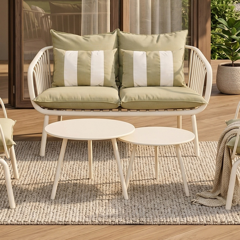 ASTRID Set (5pcs) PP-Metal Cream/Cushions Sandy Green