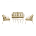ASTRID Set (5pcs) PP-Metal Cream/Cushions Sandy Green