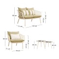 ASTRID Set (5pcs) PP-Metal Cream/Cushions Sandy Green