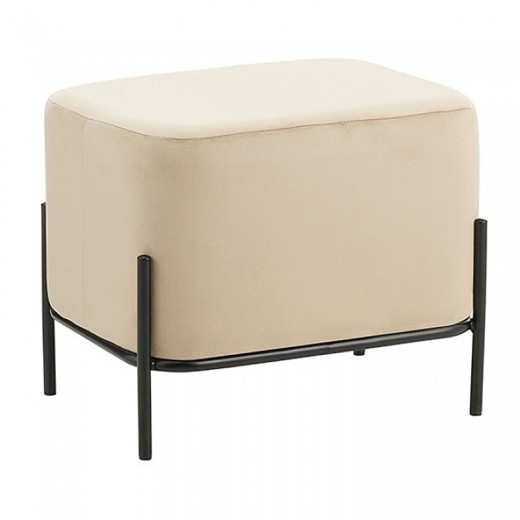 BELLA/L ΣΚΑΜΠΟ BEIGE VELVET ΥΦΑΣΜΑ 48X37Χ39εκ.