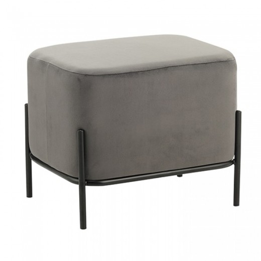 BELLA/L ΣΚΑΜΠΟ GREY VELVET ΥΦΑΣΜΑ 48X37Χ39εκ.
