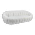 BEVERLY 3-Seater Sofa Teddy White Fabric