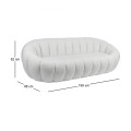 BEVERLY 3-Seater Sofa Teddy White Fabric