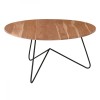 BORAL-W Coffee Table d.80x40 Acacia Natural Finish (Black Paint)