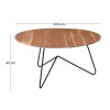 BORAL-W Coffee Table d.80x40 Acacia Natural Finish (Black Paint)
