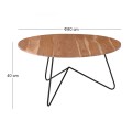 BORAL-W Coffee Table d.80x40 Acacia Natural Finish (Black Paint)