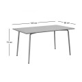 Τραπέζι κήπου Brio Flat Pro μεταλλικό χρώμα cool grey 4C 140x80x73εκ.