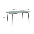 Τραπέζι κήπου Brio Flat Pro μεταλλικό χρώμα sandy green 5635C 140x80x73εκ.