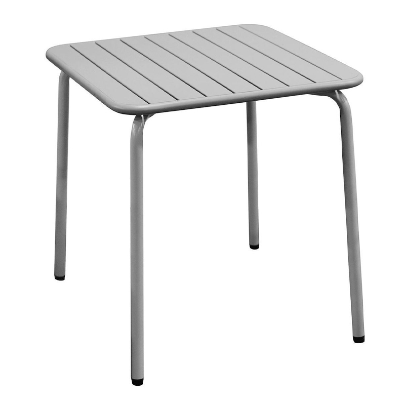 Τραπέζι κήπου Brio Slat Pro μεταλλικό χρώμα cool grey 4C 70x70x73εκ.