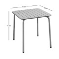 Τραπέζι κήπου Brio Slat Pro μεταλλικό χρώμα cool grey 4C 70x70x73εκ.