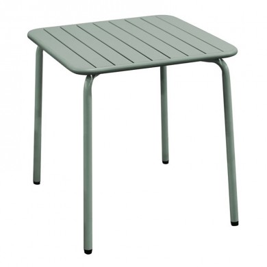 BRIO Slat Τραπέζι-Pro Κήπου - Βεράντας, Μέταλλο Βαφή Sandy Green 5635C 70x70x73cm