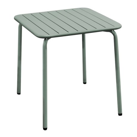 Τραπέζι κήπου Brio Slat Pro μεταλλικό χρώμα sandy green 5635C 70x70x73εκ.