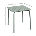 BRIO Slat Table-Pro 70x70cm Metal Sandy Green 5635C