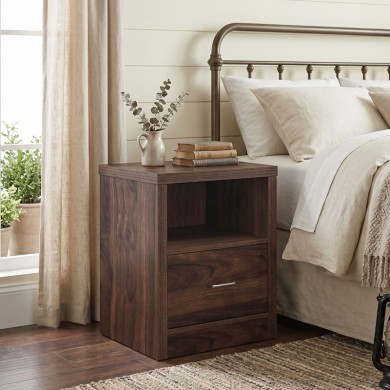CALIBER Bedside 47x39x60 Walnut 1-Drawer