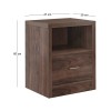 CALIBER Bedside 47x39x60 Walnut 1-Drawer