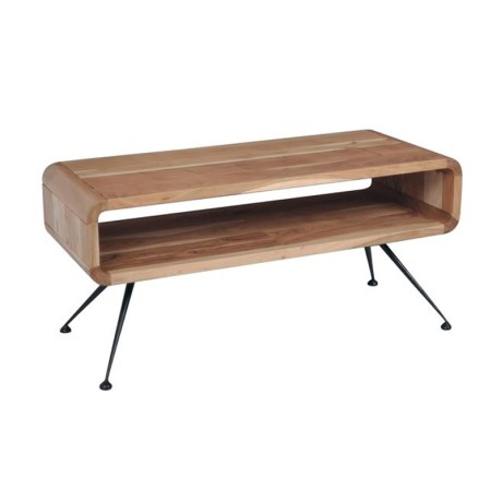 CAMEO-W Coffee Table 100x40x45 Acacia Natural Finish (Black Paint)